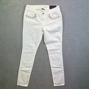 American Eagle Womens‎ Jeans White Tag Size 6 (29x31) Metal Spikes Skinny Denim